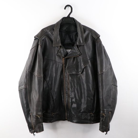 Vintage Rockabilly Lined Motorcycle Jacket Black